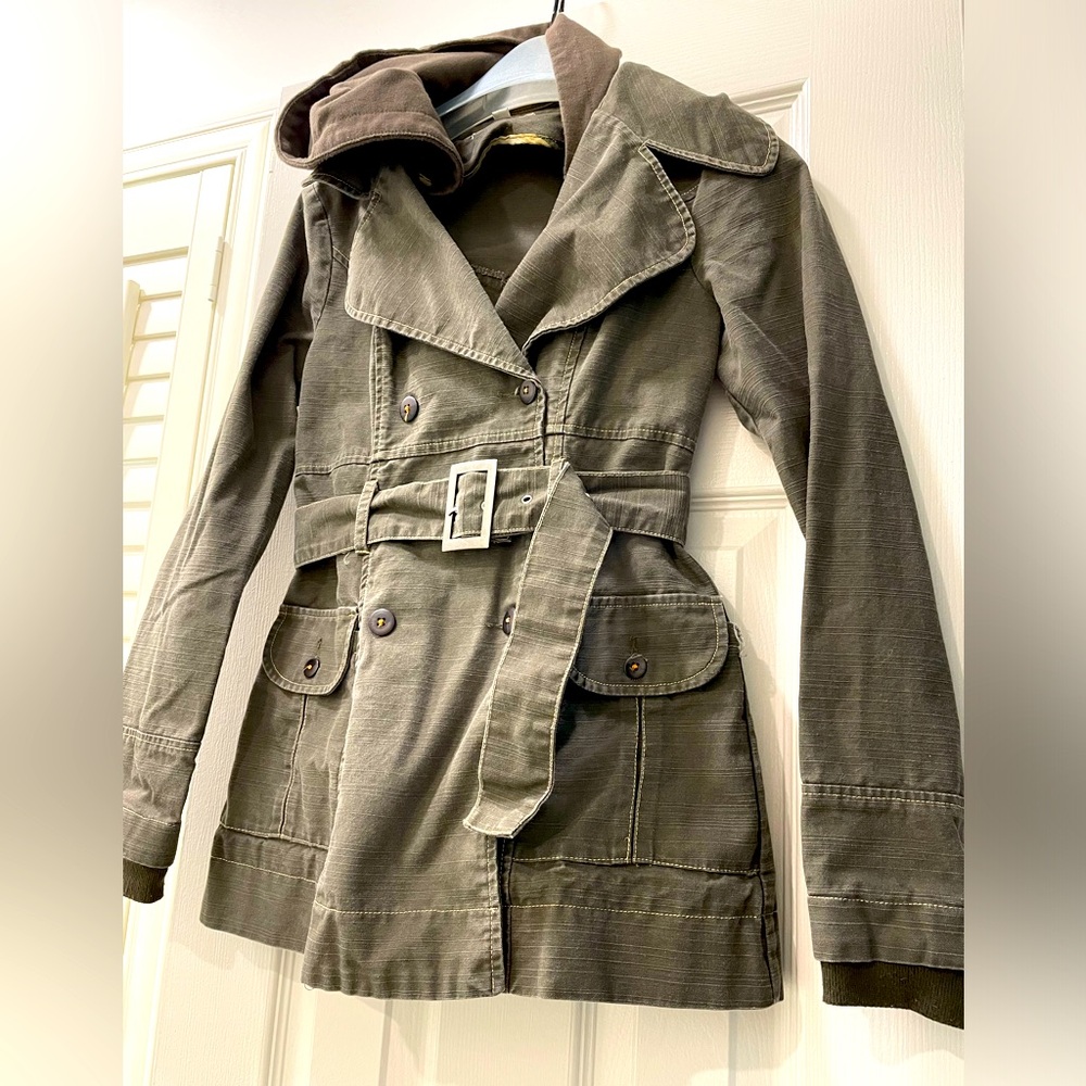 Hooded Jacket, Army Green Color